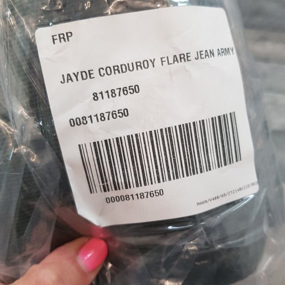 Free People Jayde Corduroy Flare Jeans 25 UK 4 Green High Rise We The Free BN - Picture 10 of 11